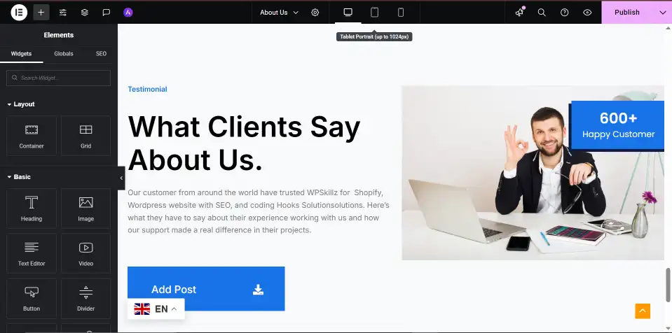 Elementor Page Template