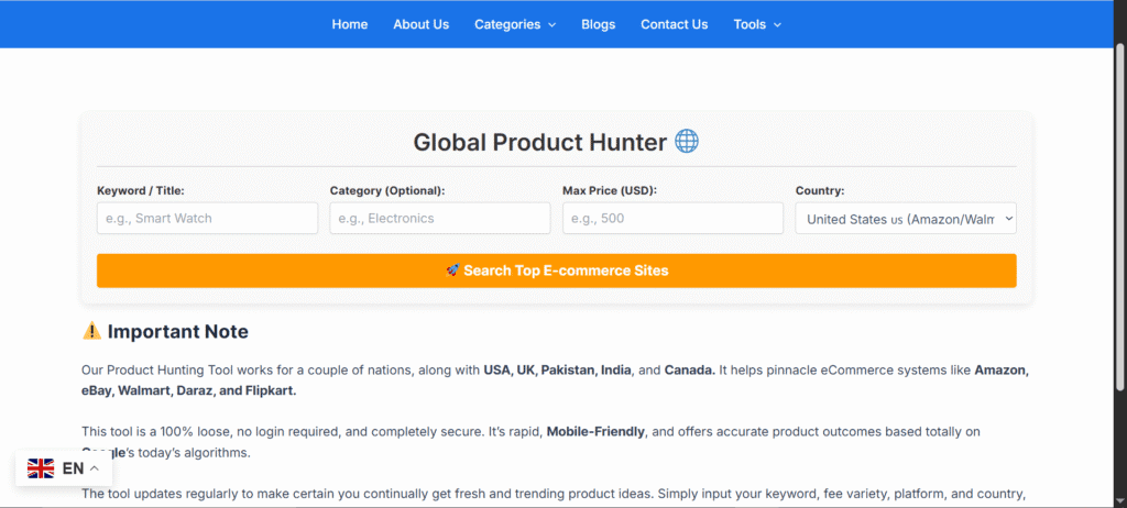 Product Research Tool for Dropshipping