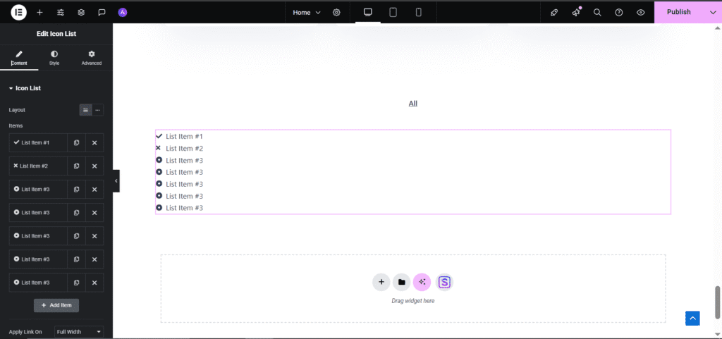 Elementor Icon List Customization