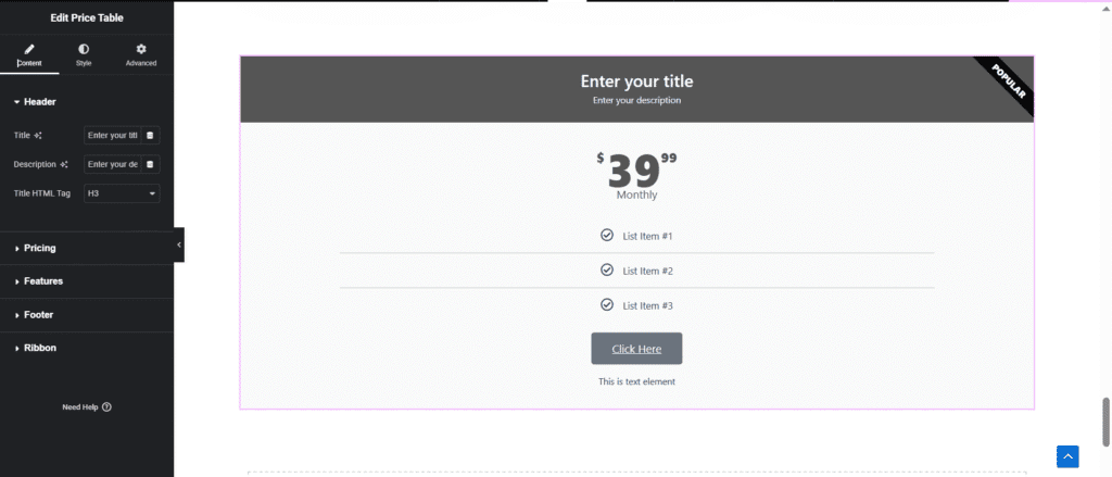 elementor pro widget customization