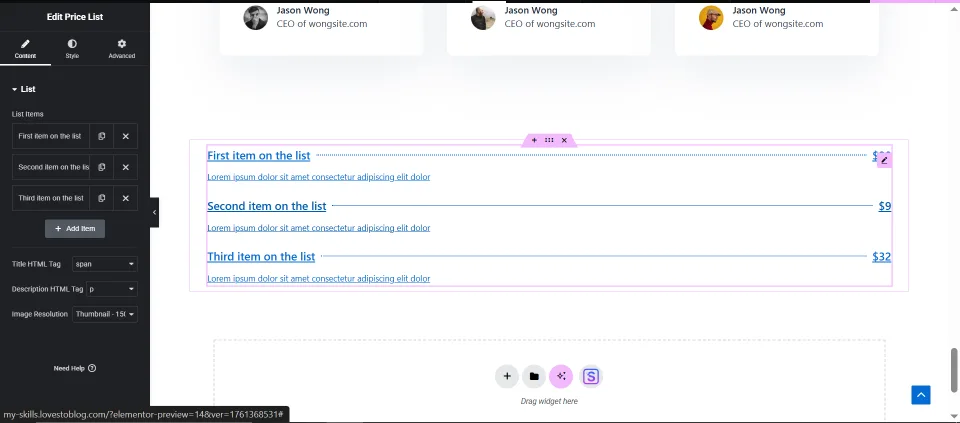 animated price table html css code
