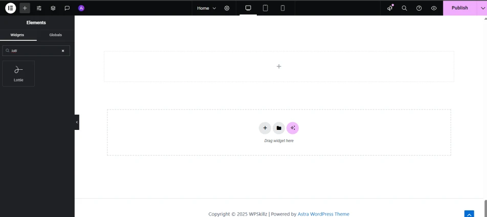 animated lottie elementor
