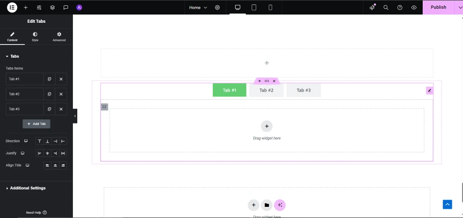 mobile responsive tabs elementor