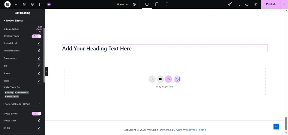 elementor entrance animations