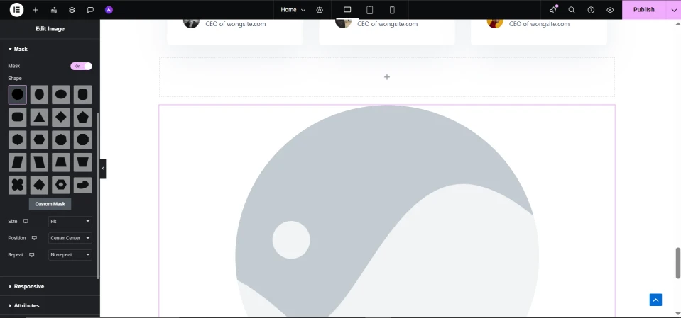 image masking elementor