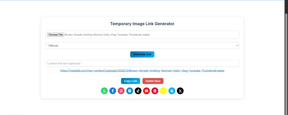 Upload image and get link