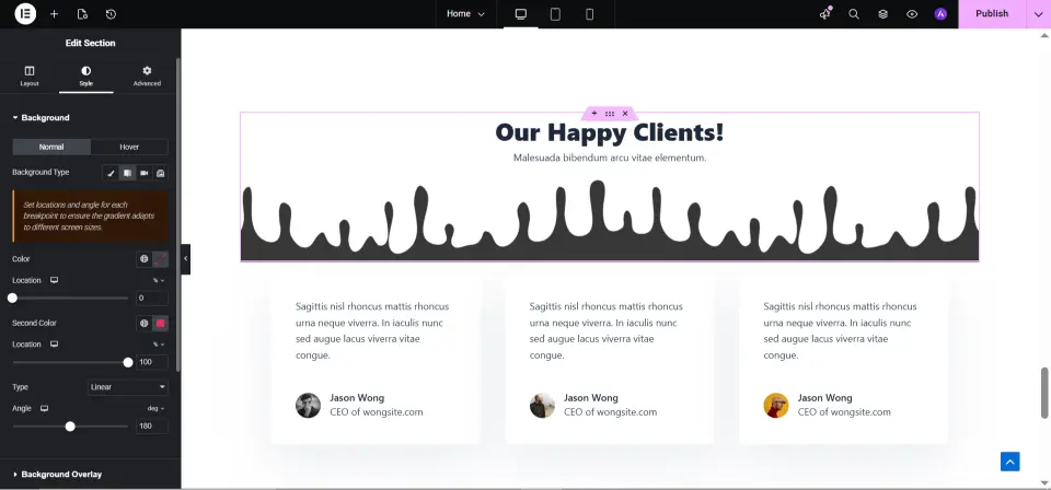 Gradient Text Elementor