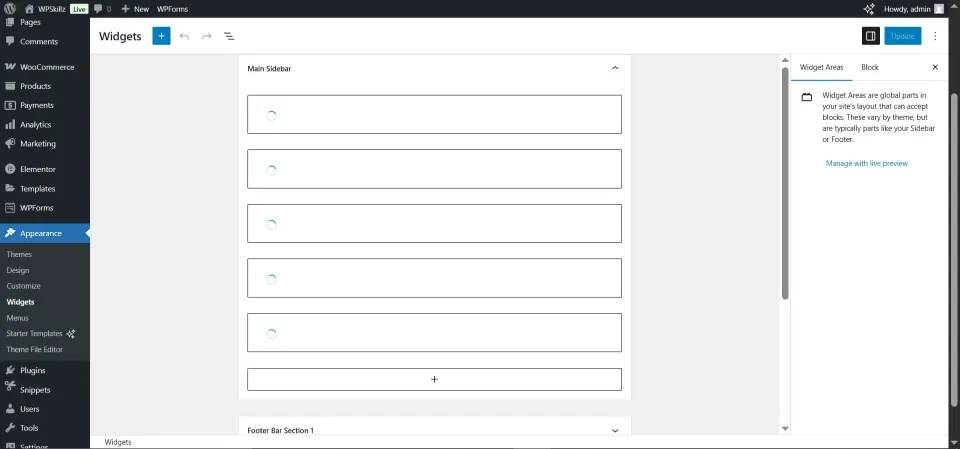Gutenberg sidebar widget