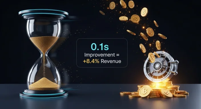 Business owner analyzing ROI of website speed performance on a dashboard