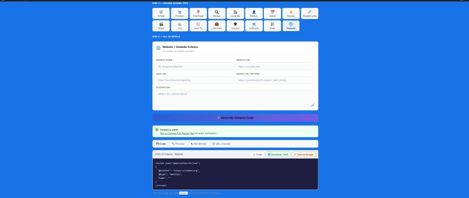 How to Use the schema markup Tool