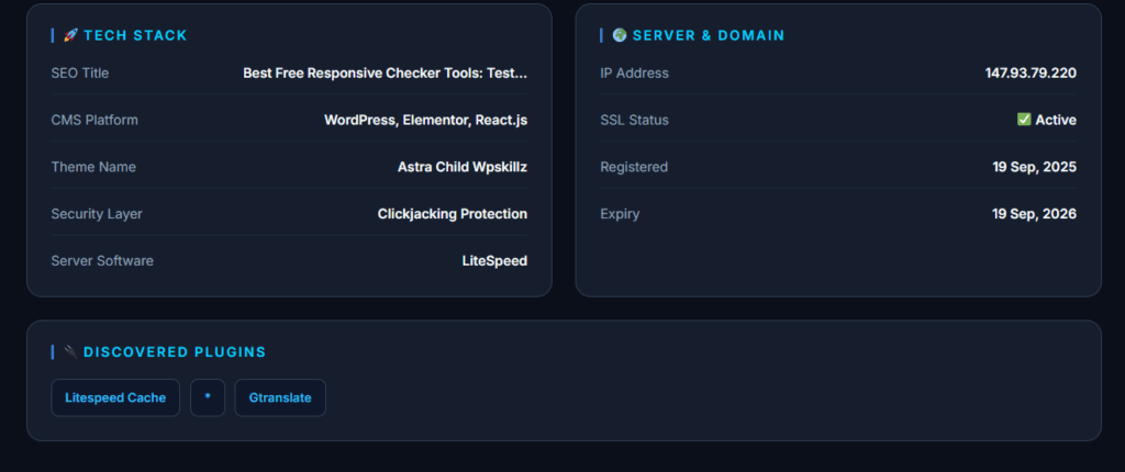 Using the WP Skillz Website CMS Checker